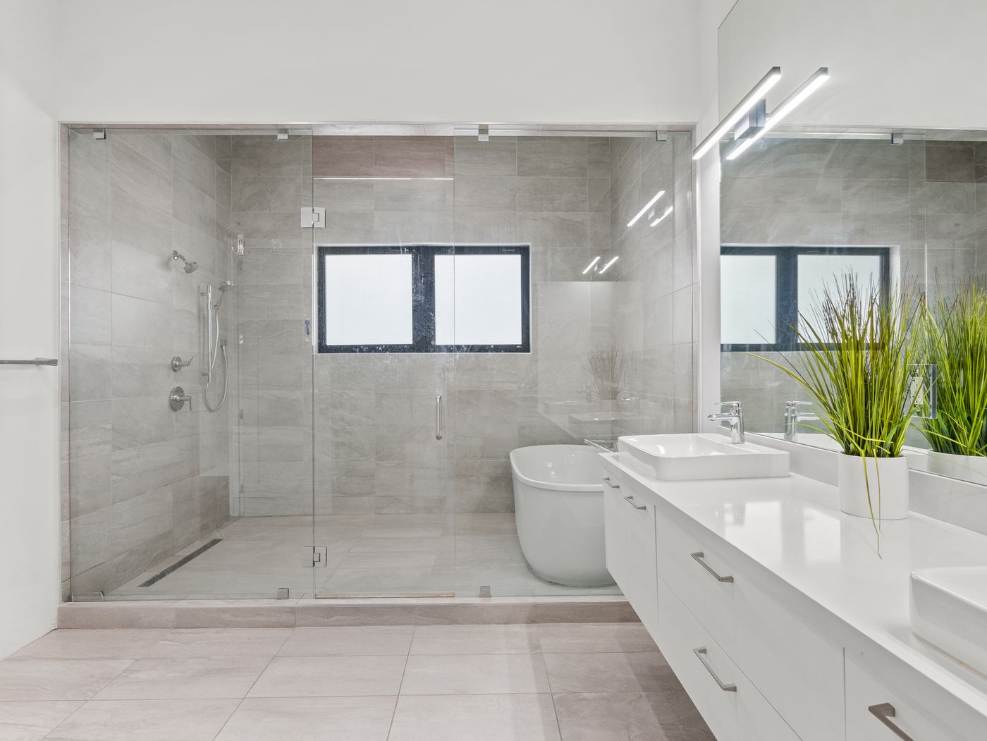 Renovated bathroom in a luxury home in Canarias at Downtown Doral